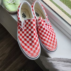 Vans red and white checkered